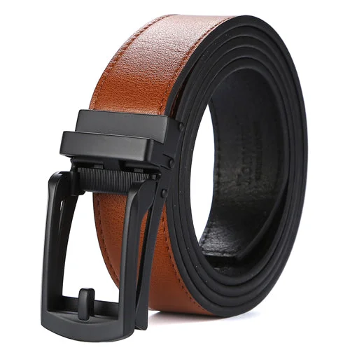 tan belt with black buckle