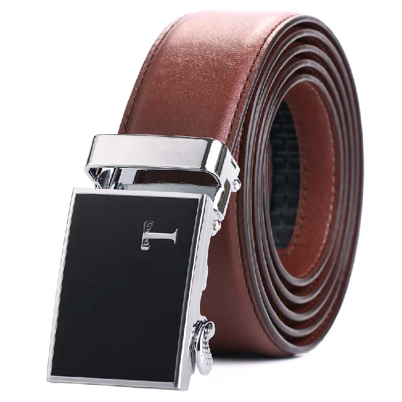 brown belt with black buckle