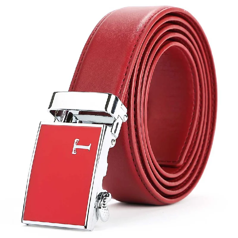 red belt with red buckle