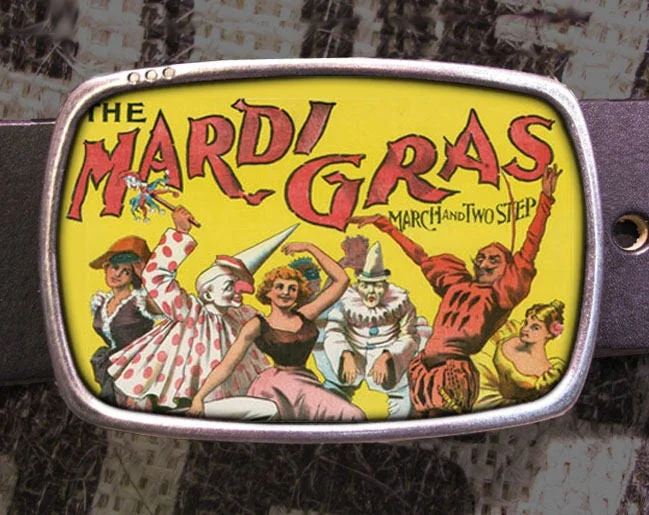 Vintage Mardi Gras Fat Tuesday Parade Belt Buckle