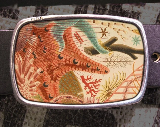 Vintage Sea Ocean Life Belt Buckle