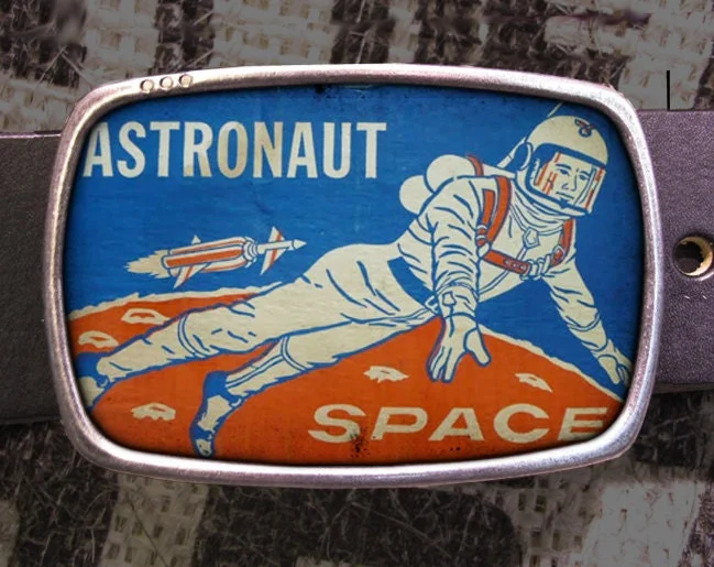 Vintage Space Astronaut Belt Buckle