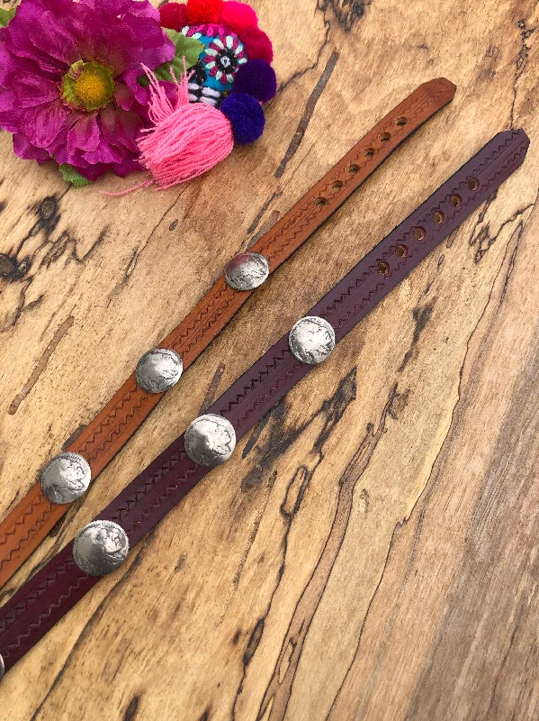 “Warrior“ Coin Leather Hatband