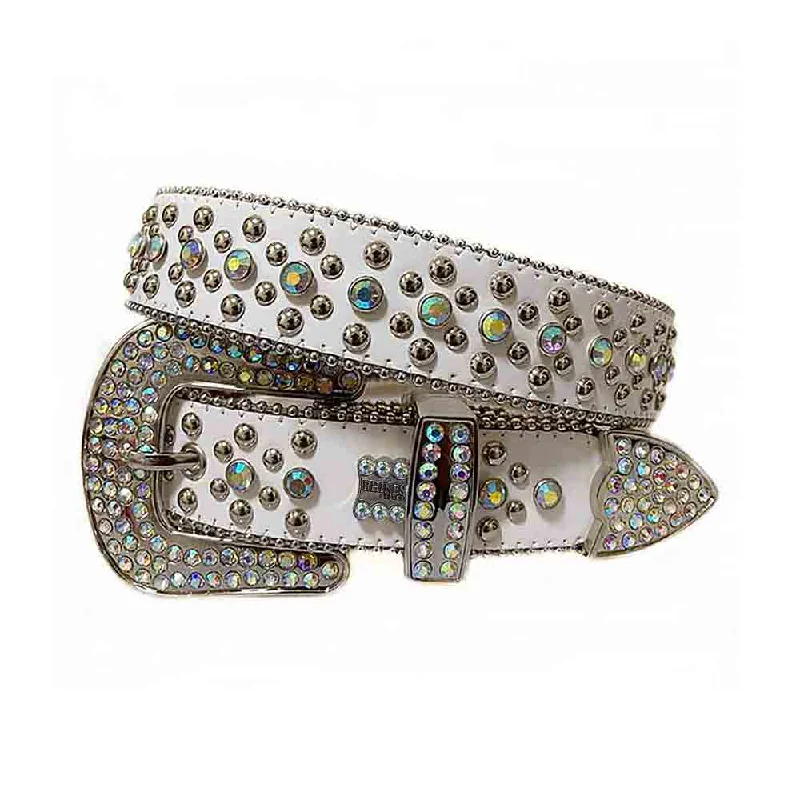 White Strap With Multi Bling Stones BB Belt