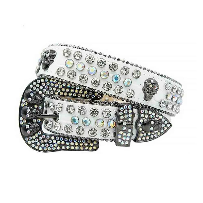 White Strap With Multi Color & Diamond White Studded Rhinestone Belt